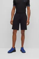 BOSS - Stretch-cotton-blend shorts with tape trims Black