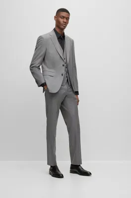 Regular-fit three-piece suit virgin-wool serge