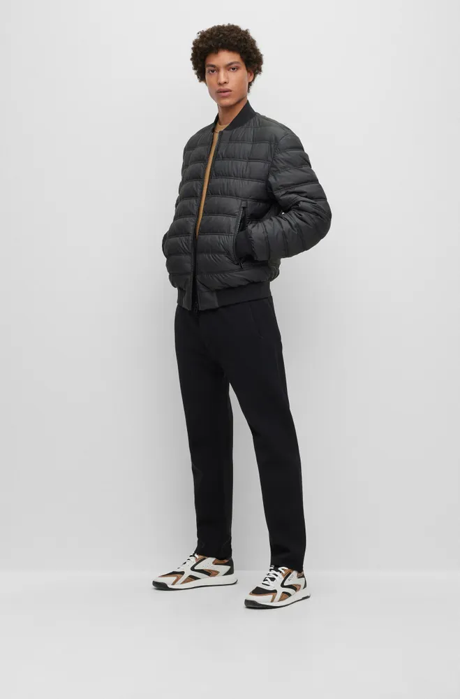 Water-repellent puffer jacket with two-way zip