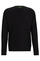 Interlock-cotton sweatshirt with logo detail and crew neckline