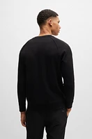 Interlock-cotton sweatshirt with logo detail and crew neckline