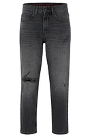 Vaqueros regular fit de denim rígido gris