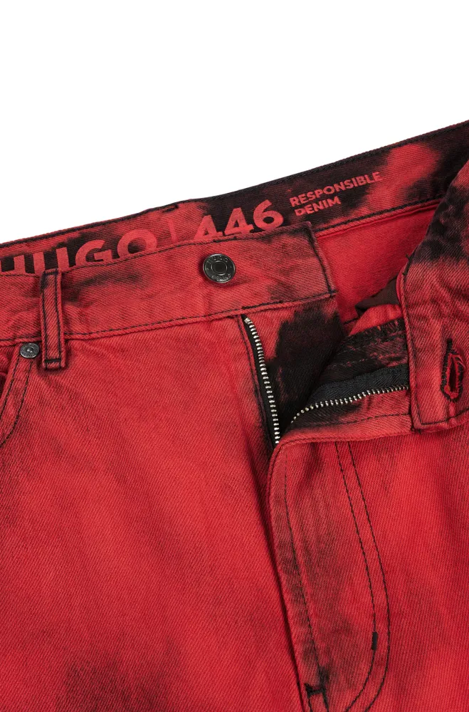HUGO Regular-fit jeans dip-dyed rigid denim