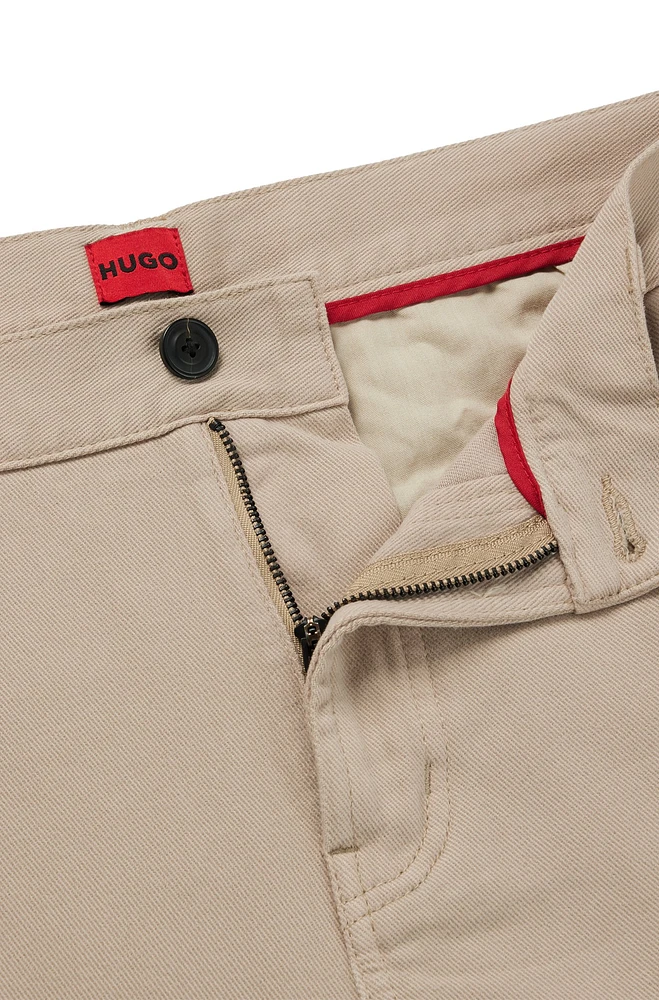 Tapered-fit chinos cotton gabardine