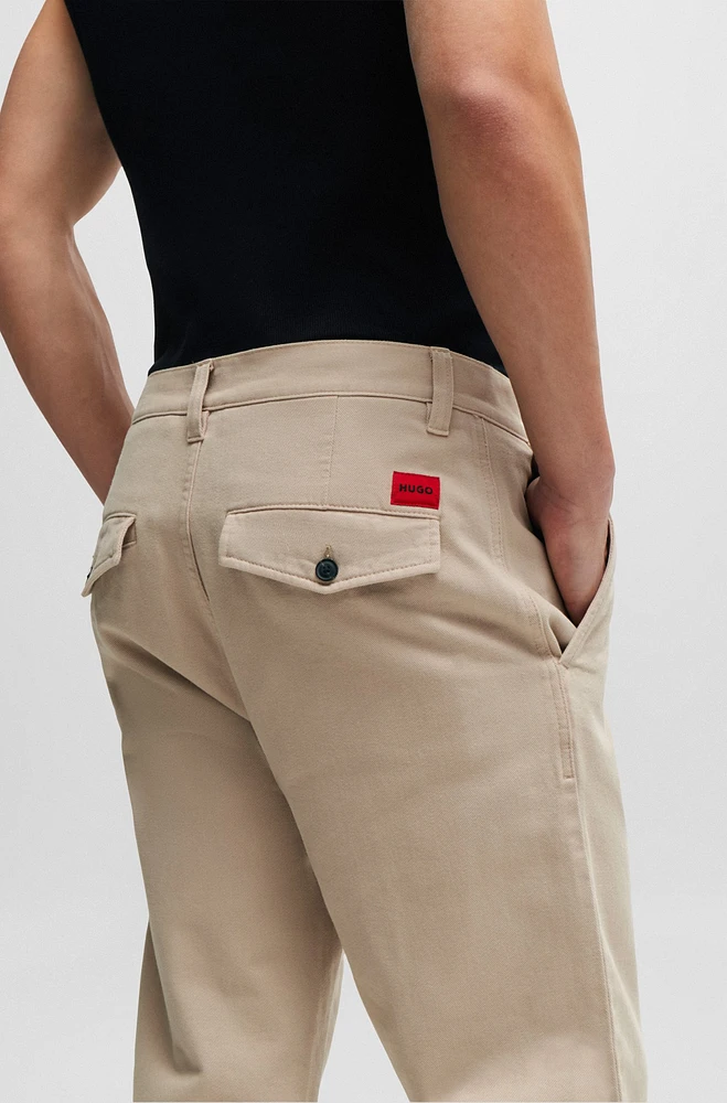 Tapered-fit chinos cotton gabardine