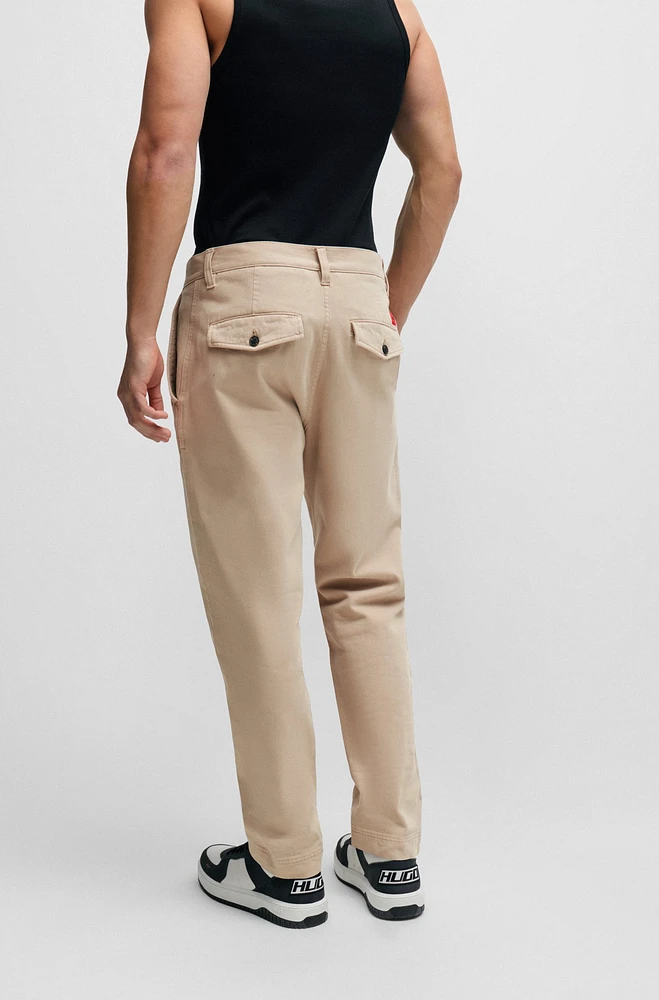 Tapered-fit chinos cotton gabardine