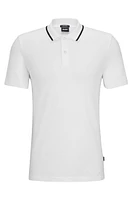 Regular-fit polo shirt with monogram jacquard