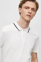 Regular-fit polo shirt with monogram jacquard