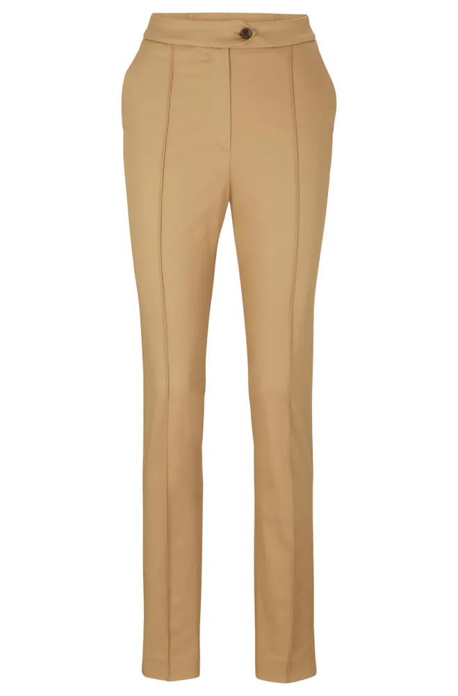 Regular-fit trousers glossy stretch material