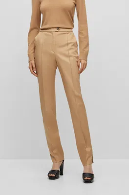 Regular-fit trousers glossy stretch material