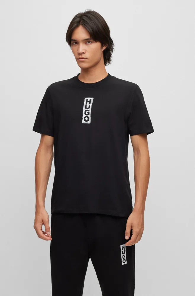 BOSS - Cotton-jersey T-shirt with seasonal print