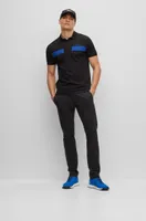 Cotton-blend slim-fit polo shirt with striped tape