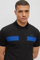 Cotton-blend slim-fit polo shirt with striped tape