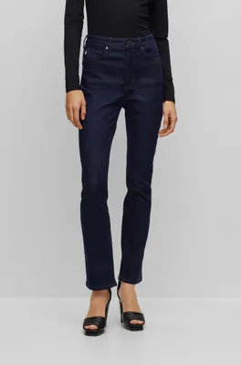High-waisted jeans blue super-stretch denim