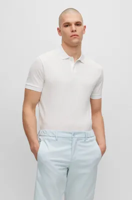 Cotton-piqué polo shirt with tonal logo