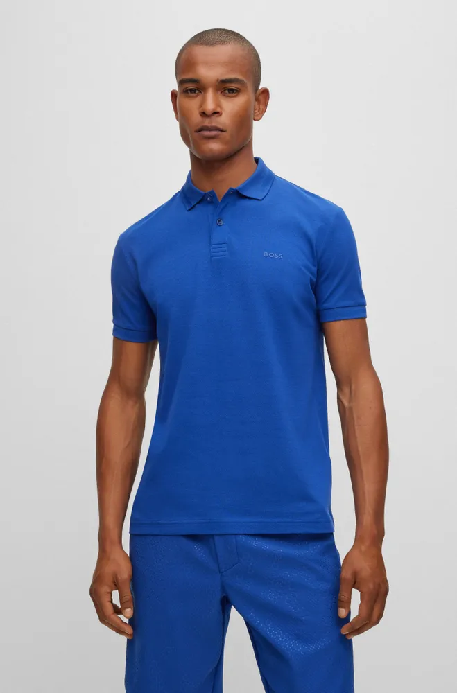 Cotton-piqué polo shirt with tonal logo