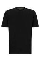 Cotton-jersey T-shirt with logo collar