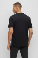 Regular-fit T-shirt stretch cotton with side tape