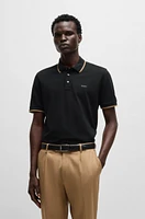 Cotton-piqué polo shirt with logo detail