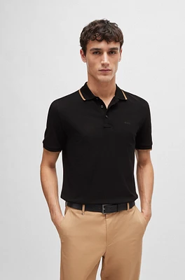 Cotton-piqué polo shirt with logo detail