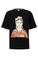 Relaxed-fit cotton T-shirt with Frida Kahlo graphic