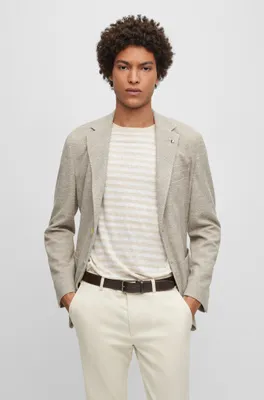 Regular-fit jacket micro-patterned cloth