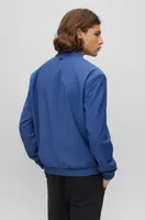 Chaqueta slim fit de tejido técnico elástico con apariencia mohair