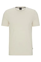 Slim-fit T-shirt structured cotton with double collar