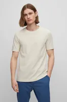 Slim-fit T-shirt structured cotton with double collar