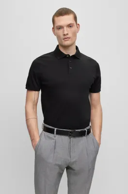 Regular-fit polo shirt mercerized Italian cotton