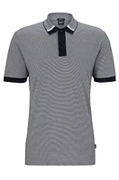 Regular-fit polo shirt with two-tone micro pattern