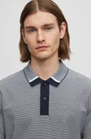 Regular-fit polo shirt with two-tone micro pattern