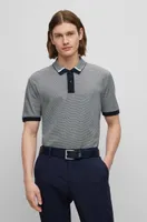 Regular-fit polo shirt with two-tone micro pattern