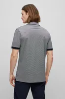 Regular-fit polo shirt with two-tone micro pattern