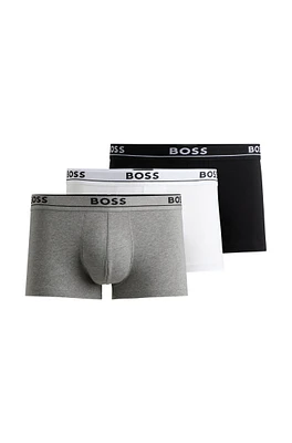Three-pack of stretch-cotton trunks with logo waistbands