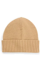 Ribbed beanie hat in virgin wool