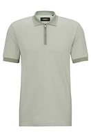 Micro-patterned polo shirt cotton and silk