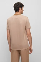 Slim-fit polo shirt structured cotton and silk