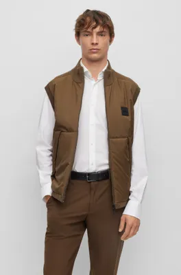 Regular-fit gilet with logo patch