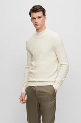 Mock-neck sweater virgin wool and cotton