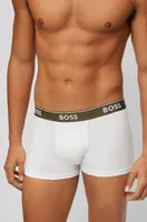 Three-pack of stretch-cotton trunks with logo waistbands