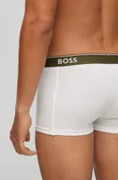 Three-pack of stretch-cotton trunks with logo waistbands