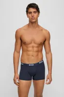 Three-pack of stretch-cotton trunks with logo waistbands