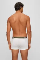 Three-pack of stretch-cotton trunks with logo waistbands