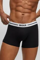 Three-pack of stretch-cotton trunks with logo waistbands