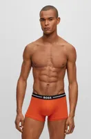 Three-pack of stretch-cotton trunks with logo waistbands