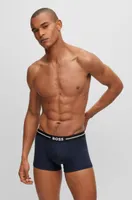 Three-pack of stretch-cotton trunks with logo waistbands