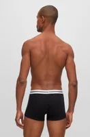 Three-pack of stretch-cotton trunks with logo waistbands