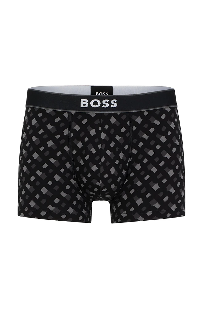 Stretch-cotton trunks with signature logo waistband