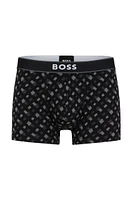 Stretch-cotton trunks with signature logo waistband